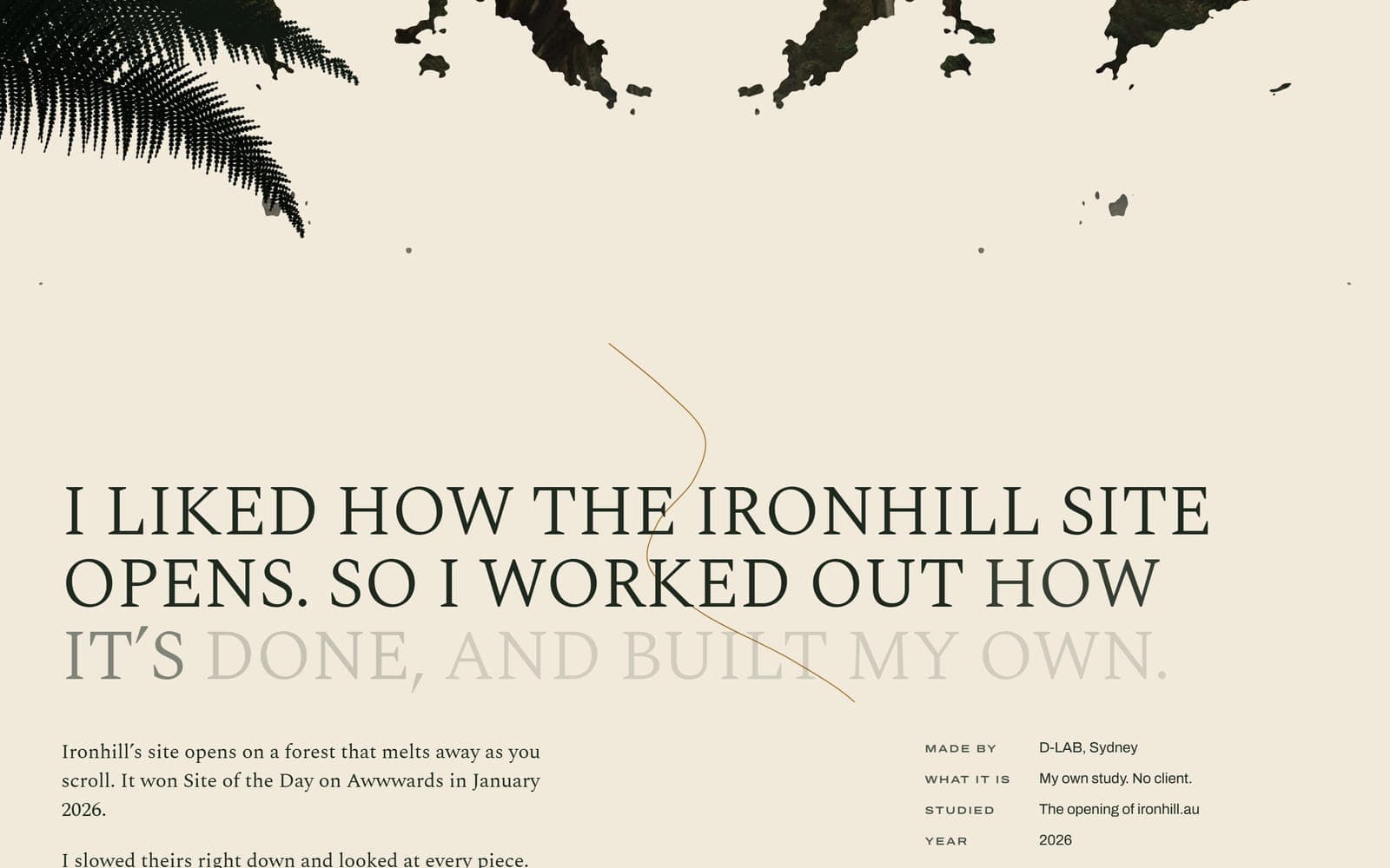 Further into the opening: the painting mostly gone, scraps fading on the paper, and the headline appearing beneath
