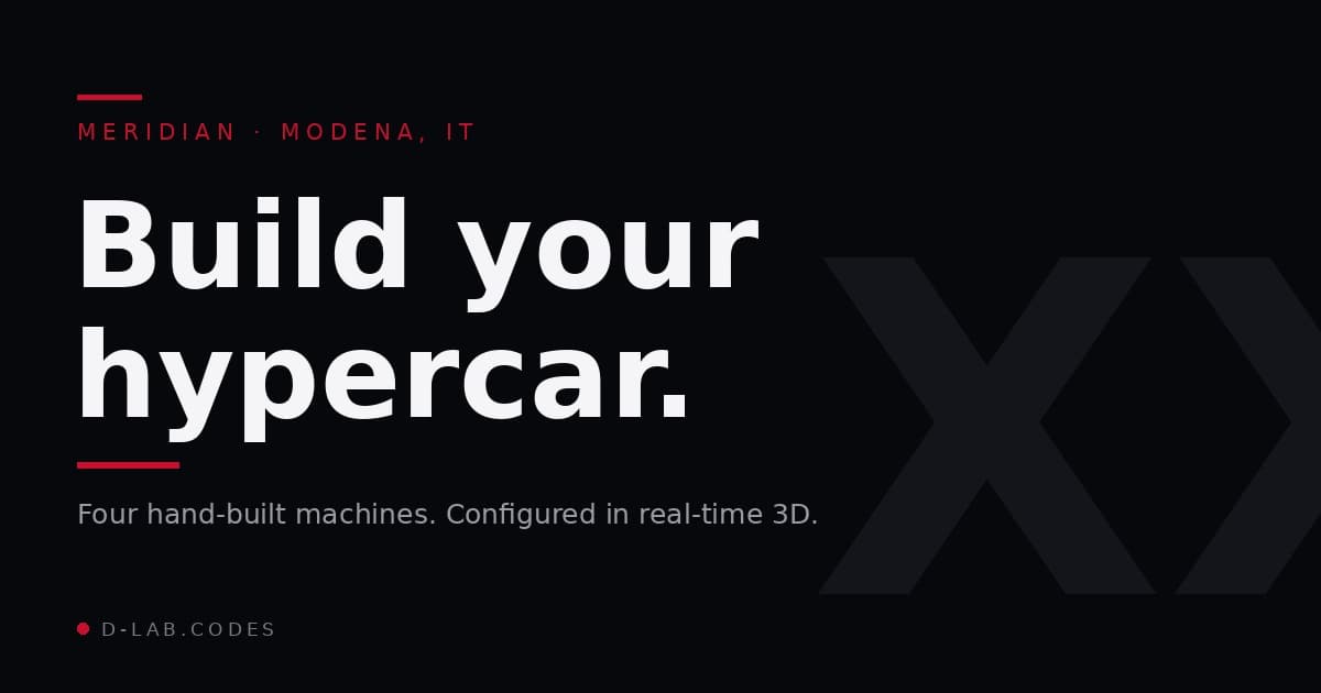 MERIDIAN — build your hypercar